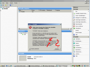 Fehler beim Start des Hyper-V Clients Fehler beim Start des Hyper-V Clients