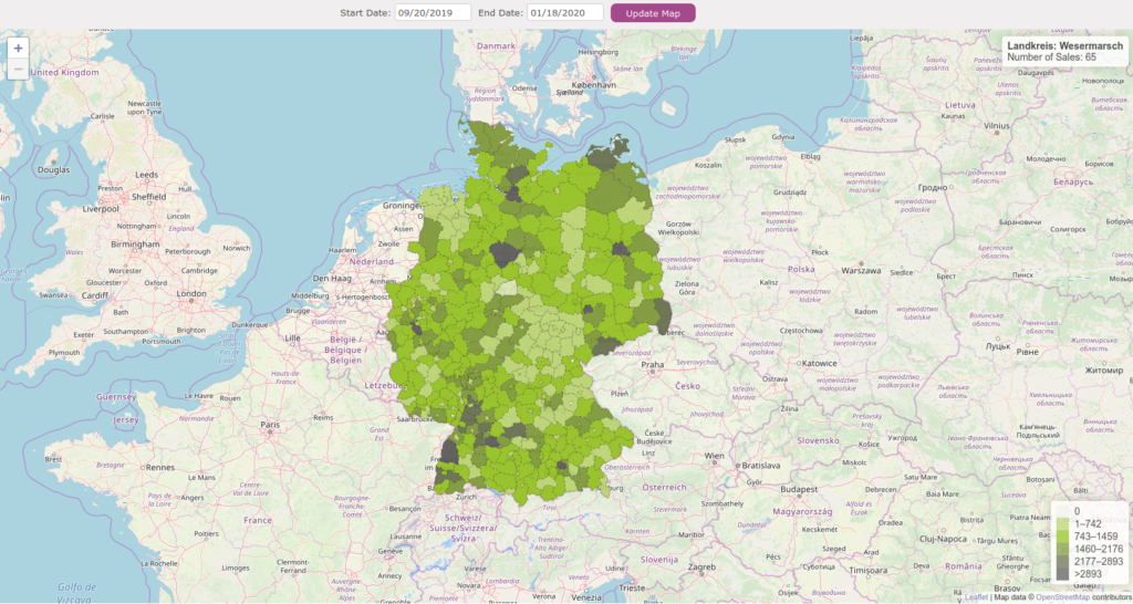 Heatmap mit Landkreisen