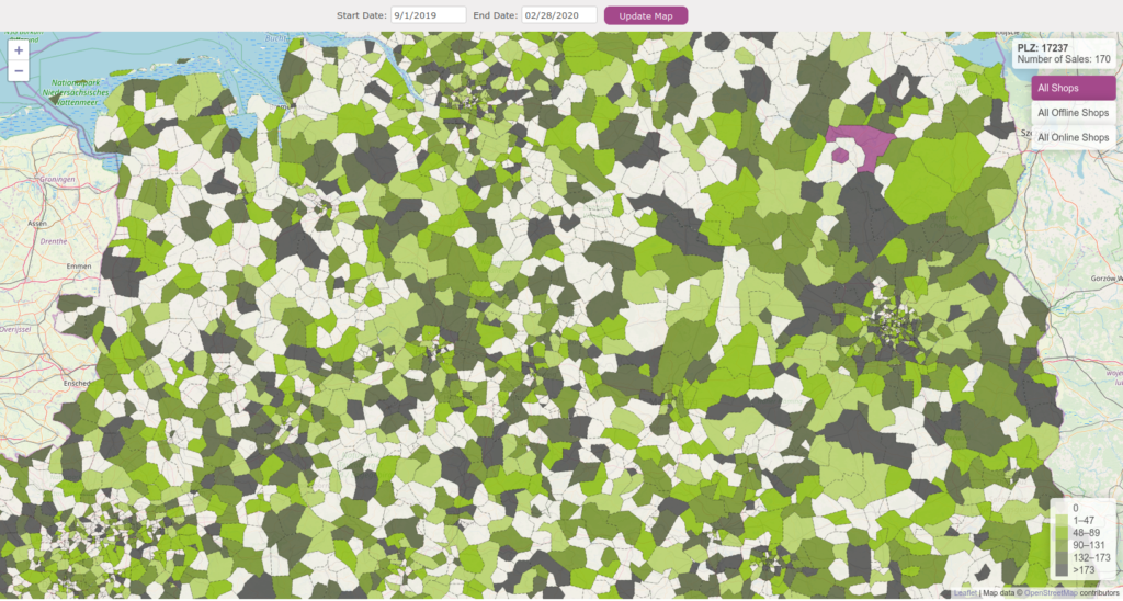 Heatmaps nach Postleitzahl