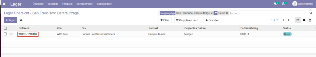 Odoo Shipcloud Lieferaufträge im Lager